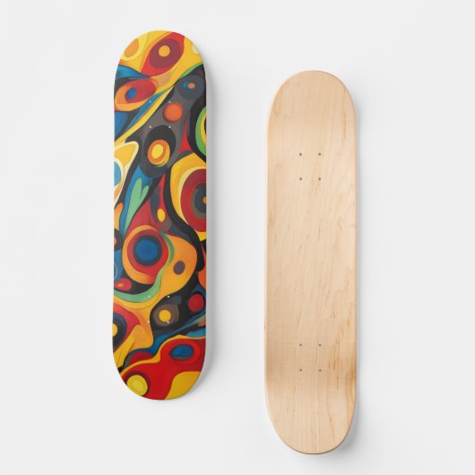 Psychedelische Warme Farben Skateboard (Vorderseite)