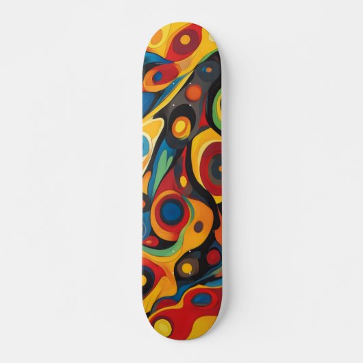 Psychedelische Warme Farben Skateboard (Vorne)