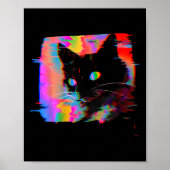 Psychedelische Weidcore Cat Vaporwave Ästhetische Poster (Vorne)