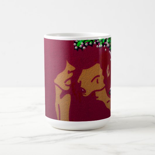 Psychedelische Weihnachtsliebe Kaffeetasse (Mittel)