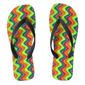 Psychedelische Wellen Flip Flops Badesandalen