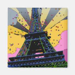 Psychedelische Welt: Eiffelturm, Paris Frankreich  Magnet