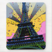 Psychedelische Welt: Eiffelturm, Paris Frankreich  Mousepad (Vorne)