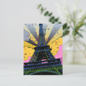 Psychedelische Welt: Eiffelturm, Paris Frankreich Postkarte (Stehend Vorderseite)