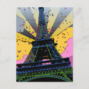Psychedelische Welt: Eiffelturm, Paris Frankreich  Postkarte