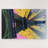 Psychedelische Welt: Eiffelturm, Paris Frankreich Puzzle (Horizontal)