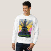 Psychedelische Welt: Eiffelturm, Paris Frankreich Sweatshirt (Vorne ganz)