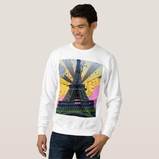Psychedelische Welt: Eiffelturm, Paris Frankreich  Sweatshirt (Vorne ganz)