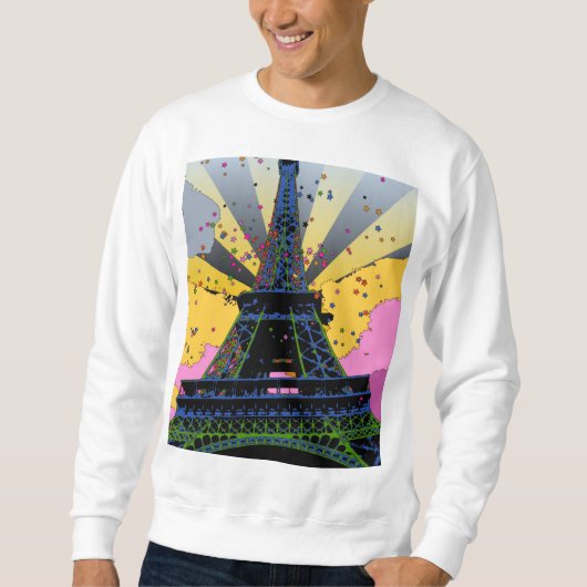 Psychedelische Welt: Eiffelturm, Paris Frankreich Sweatshirt (Vorderseite)