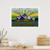 Psychedelische Welt: Sydney Australien Skyline A2 Poster (Küche)