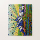 Psychedelische Welt: Sydney Australien Skyline A2 Puzzle (Vertikal)