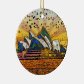 Psychedelische Welt: Sydney-Skyline A1 Keramik Ornament (Rechts)