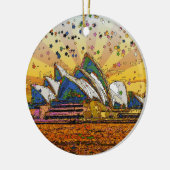 Psychedelische Welt: Sydney-Skyline A1 Keramik Ornament (Links)