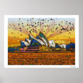 Psychedelische Welt: Sydney Skyline A1 Poster (Vorne)