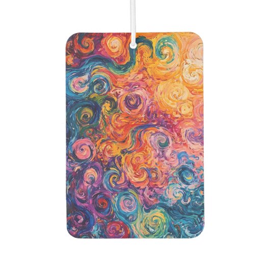 Psychedelische Wirbel Ölgemälde Autolufterfrischer (Vorderseite)