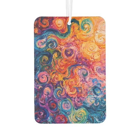 Psychedelische Wirbel Ölgemälde Autolufterfrischer (Rückseite)