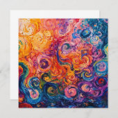 Psychedelische Wirbel Ölgemälde Einladung (Vorne/Hinten)