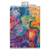 Psychedelische Wirbel Ölgemälde Flachmann (Rückseite)