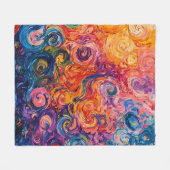 Psychedelische Wirbel Ölgemälde Fleecedecke (Vorderseite (Horizontal))