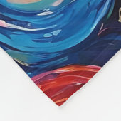 Psychedelische Wirbel Ölgemälde Fleecedecke (Ecke)