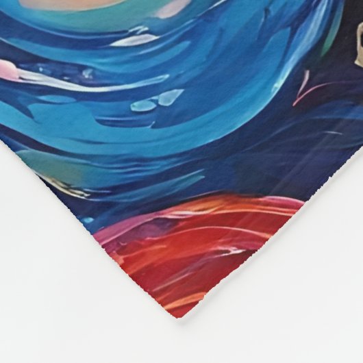 Psychedelische Wirbel Ölgemälde Fleecedecke (Ecke)