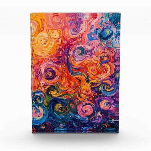 Psychedelische Wirbel Ölgemälde Fotoblock (Vorderseite)