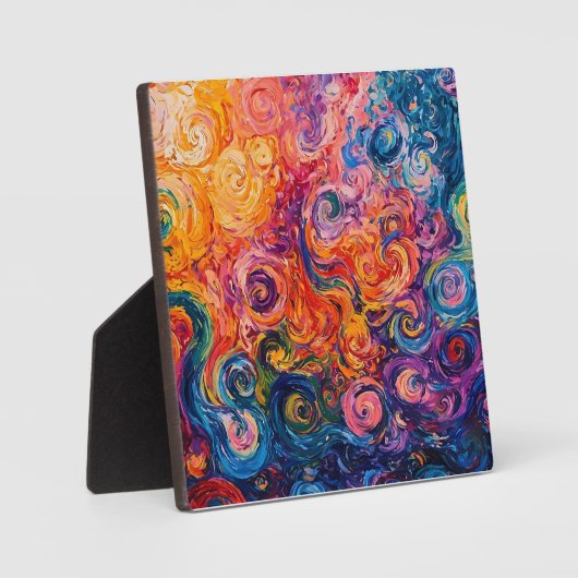 Psychedelische Wirbel Ölgemälde Fotoplatte (Vorderseite)