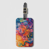 Psychedelische Wirbel Ölgemälde Gepäckanhänger (Vorderseite Vertikal)