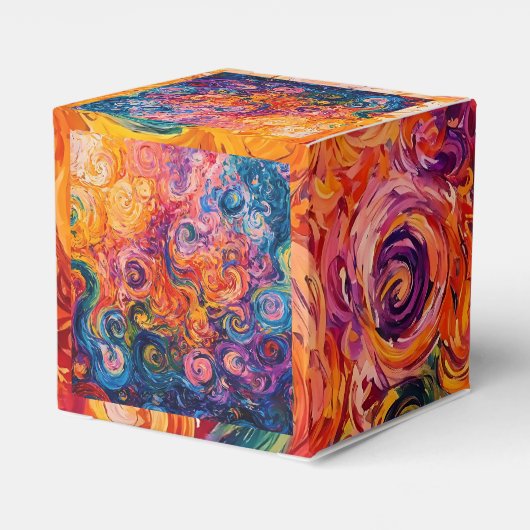 Psychedelische Wirbel Ölgemälde Geschenkschachtel (Rückseite)