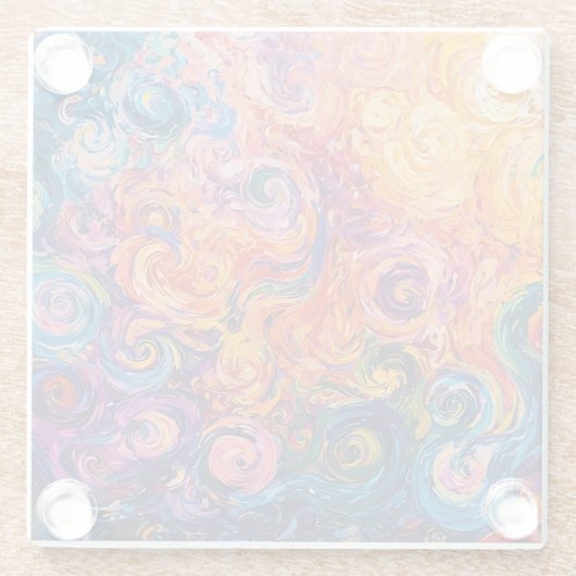 Psychedelische Wirbel Ölgemälde Glasuntersetzer (Rückseite)