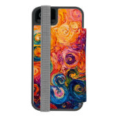 Psychedelische Wirbel Ölgemälde Incipio iPhone Geldbeutel-Hülle (Folio Rückseite)