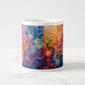 Psychedelische Wirbel Ölgemälde Jumbo-Tasse (Vorderseite)