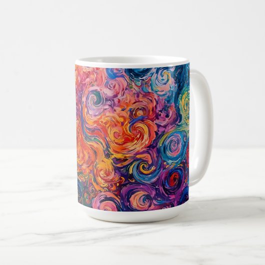 Psychedelische Wirbel Ölgemälde Kaffeetasse (VorderseiteRechts)