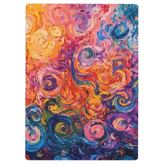 Psychedelische Wirbel Ölgemälde Klemmbrett (Rückseite)
