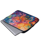 Psychedelische Wirbel Ölgemälde Laptopschutzhülle (Vorne Knopf)