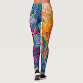 Psychedelische Wirbel Ölgemälde Leggings (Rückseite)