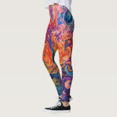 Psychedelische Wirbel Ölgemälde Leggings (Links)