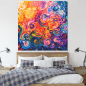 Psychedelische Wirbel Ölgemälde Leinwanddruck (Insitu (Schlafzimmer))