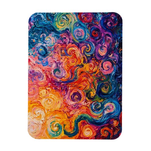 Psychedelische Wirbel Ölgemälde Magnet (Vertikal)