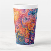 Psychedelische Wirbel Ölgemälde Milchtasse (Vorderseite)
