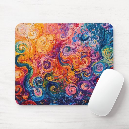 Psychedelische Wirbel Ölgemälde Mousepad (Mit Mouse)