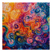 Psychedelische Wirbel Ölgemälde Poster (Vorderseite)