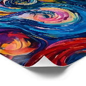 Psychedelische Wirbel Ölgemälde Poster (Ecke)