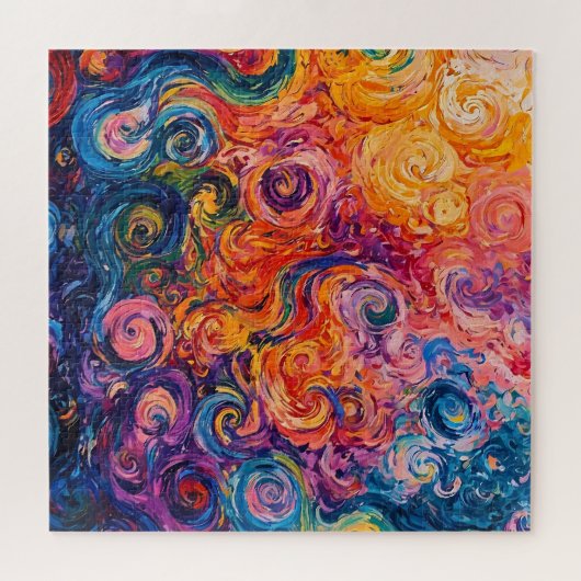 Psychedelische Wirbel Ölgemälde Puzzle (Horizontal)