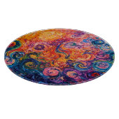 Psychedelische Wirbel Ölgemälde Schneidebrett (Ecke)