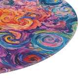 Psychedelische Wirbel Ölgemälde Schneidebrett (Ecke)