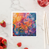 Psychedelische Wirbel Ölgemälde Serviette (Beispiel)