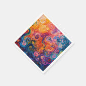 Psychedelische Wirbel Ölgemälde Serviette (Ecke)