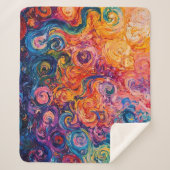 Psychedelische Wirbel Ölgemälde Sherpadecke (Vorderseite)