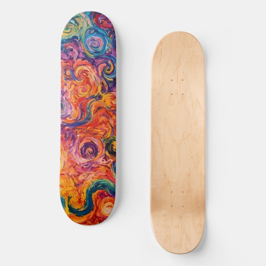 Psychedelische Wirbel Ölgemälde Skateboard (Vorderseite)